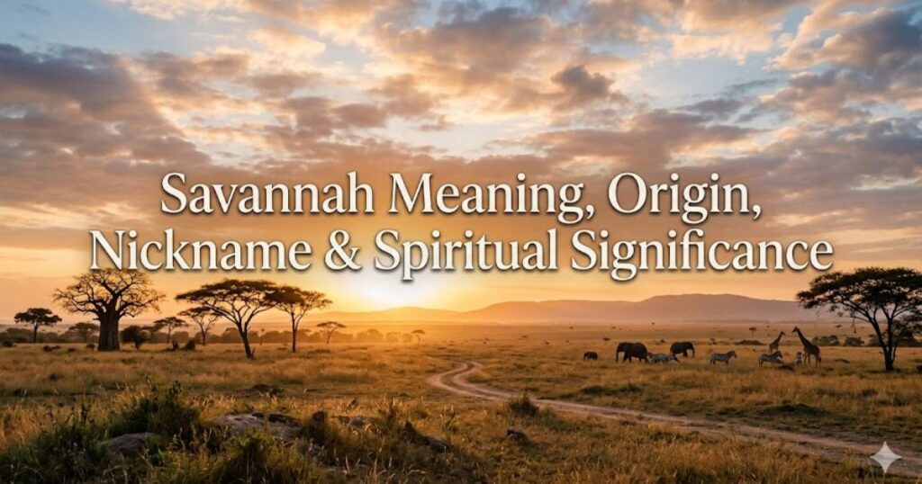 what does savannah meaning in the bible