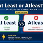 At Least or Atleast? The Definitive Grammar Guide (2026 Update)