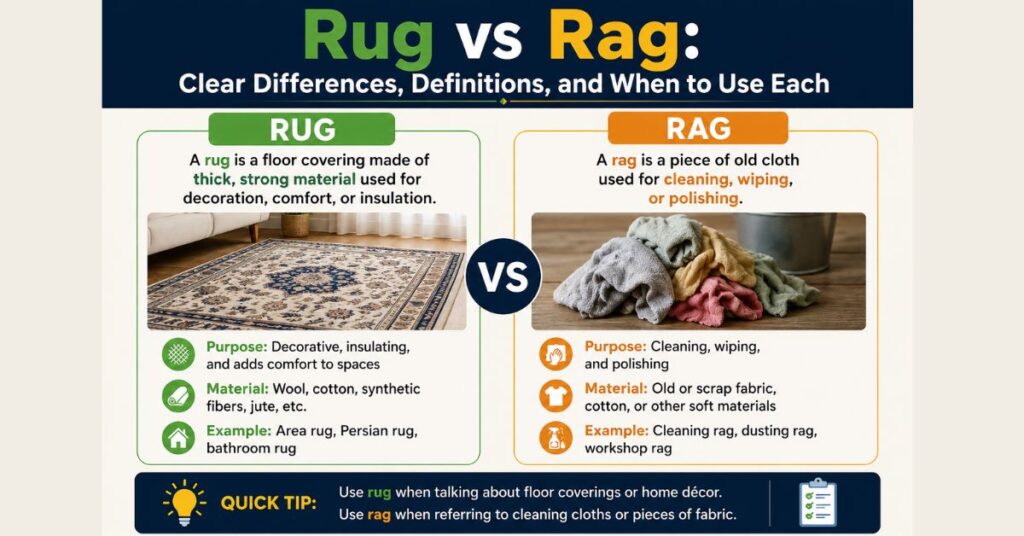 Rug vs Rag: Clear Differences, Definitions, and When to Use Each